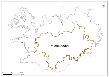 Mörk skipulagssvæðis miðhálendisins.