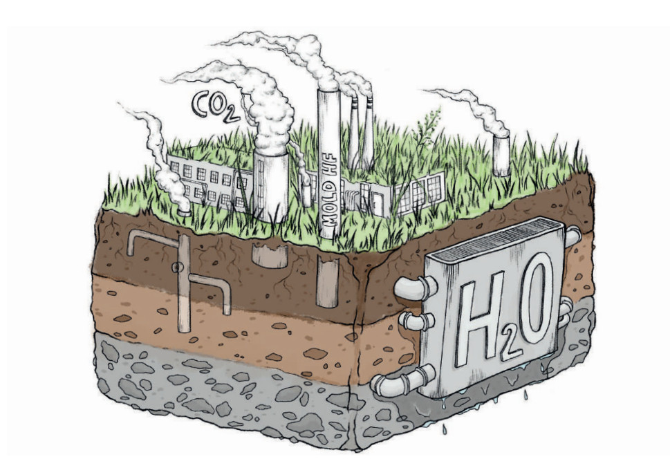 Moldin er risastór efnaverksmiðja á yfirborði jarðar. Orka fæst úr sólinni, súrefni losnar við ljóstillífun, kolefni er bæði unnið inn í kerfið úr andrúmsloftinu en sleppur einnig út við öndun (CO2). Lífræn efni safnast í efsta lagið (A) og þar fer fram hringrás næringarefna. Leir er „framleiddur“ í moldinni, einkum í B-laginu, og smám saman nær veðrunin lengra niður (C-lag). Vatn er mikilvægur miðill efnahvarfa í kerfinu. Moldin er risastór efnaverksmiðja á yfirborði jarðar. Orka fæst úr sólinni, súrefni losnar við ljóstillífun, kolefni er bæði unnið inn í kerfið úr andrúmsloftinu en sleppur einnig út við öndun (CO2). Lífræn efni safnast í efsta lagið (A) og þar fer fram hringrás næringarefna. Leir er „framleiddur“ í moldinni, einkum í B-laginu, og smám saman nær veðrunin lengra niður (C-lag). Vatn er mikilvægur miðill efnahvarfa í kerfinu.